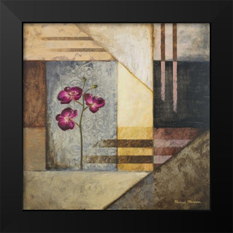 Orchids and Shapes II Black Modern Wood Framed Art Print by Marcon, Michael
