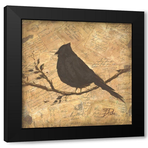 Bird Silhouette II Black Modern Wood Framed Art Print by Pinto, Patricia