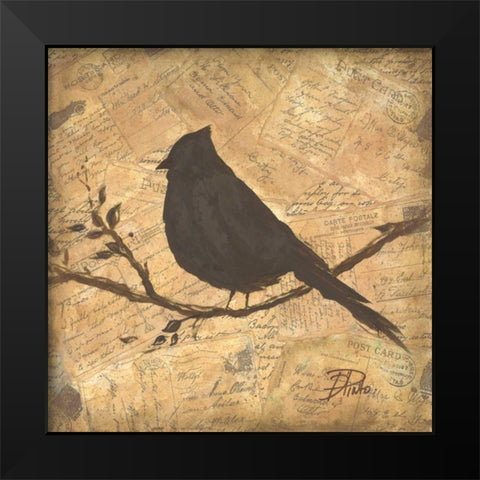 Bird Silhouette II Black Modern Wood Framed Art Print by Pinto, Patricia
