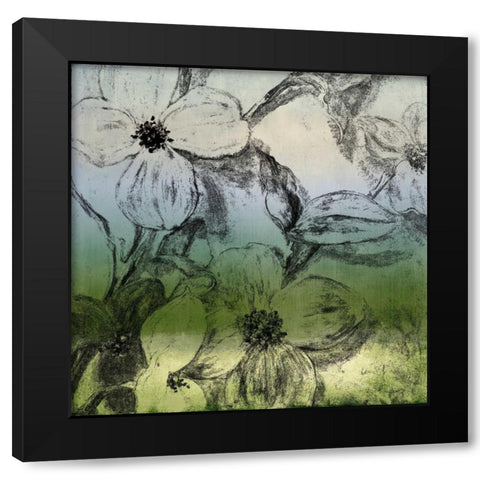Green Bella Natura II Black Modern Wood Framed Art Print with Double Matting by Loreth, Lanie