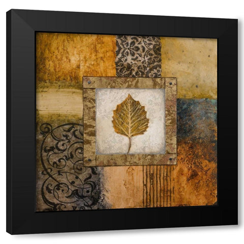 Fallen Leaf III - yellow Black Modern Wood Framed Art Print by Marcon, Michael