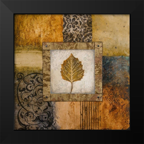 Fallen Leaf III - yellow Black Modern Wood Framed Art Print by Marcon, Michael