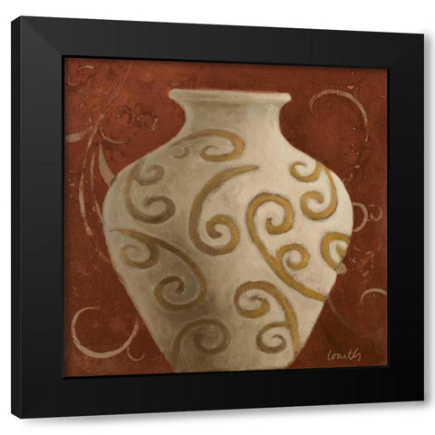 Vessel on Red I Black Modern Wood Framed Art Print with Double Matting by Loreth, Lanie