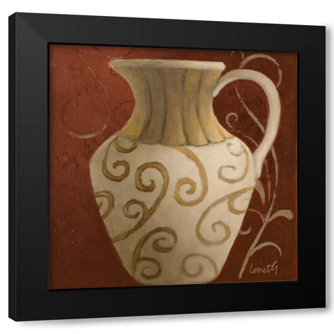 Vessel on Red II Black Modern Wood Framed Art Print with Double Matting by Loreth, Lanie