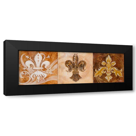 Fleur de Lis Trio Black Modern Wood Framed Art Print by Riker, Thomas