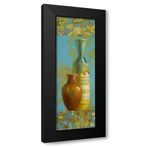Vases on European Floral I Black Modern Wood Framed Art Print with Double Matting by Loreth, Lanie