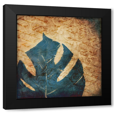 Balazo Damask II Black Modern Wood Framed Art Print with Double Matting by Pinto, Patricia