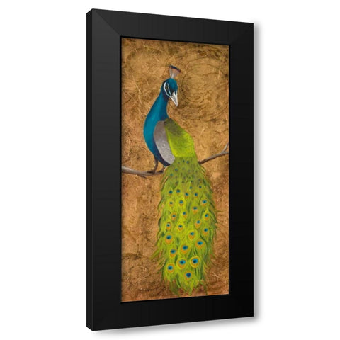 Peacocks II Black Modern Wood Framed Art Print with Double Matting by Josefina