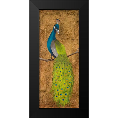 Peacocks II Black Modern Wood Framed Art Print by Josefina