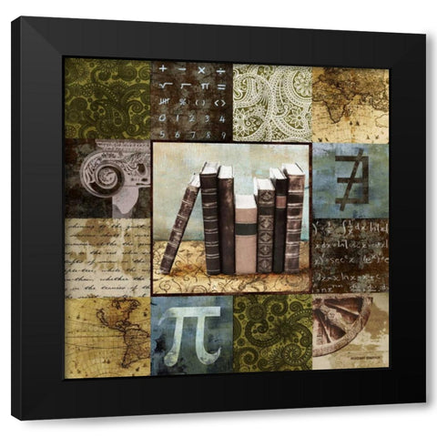 Escape to the Library I Black Modern Wood Framed Art Print by Marcon, Michael