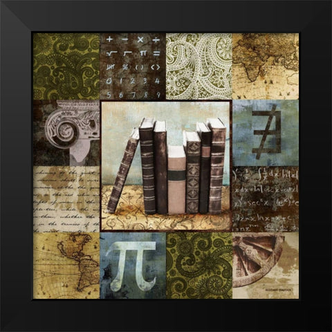 Escape to the Library I Black Modern Wood Framed Art Print by Marcon, Michael