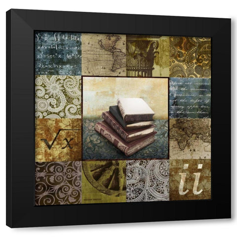 Escape to the Library II Black Modern Wood Framed Art Print with Double Matting by Marcon, Michael