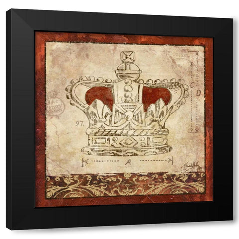 Crowns II Black Modern Wood Framed Art Print with Double Matting by Medley, Elizabeth