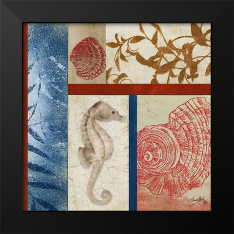 Nautical Surroundings Squares I Black Modern Wood Framed Art Print by Medley, Elizabeth