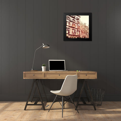 Uptown Black Modern Wood Framed Art Print by Acosta