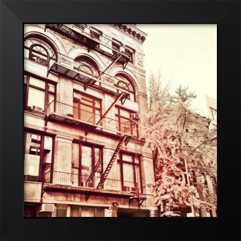Uptown Black Modern Wood Framed Art Print by Acosta