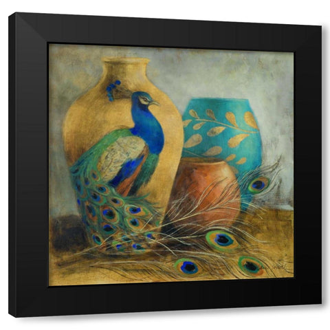 Peacock Vessels I Black Modern Wood Framed Art Print by Loreth, Lanie
