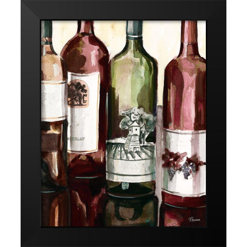 Auburn Wine Collection II Black Modern Wood Framed Art Print by French-Roussia, Heather A.