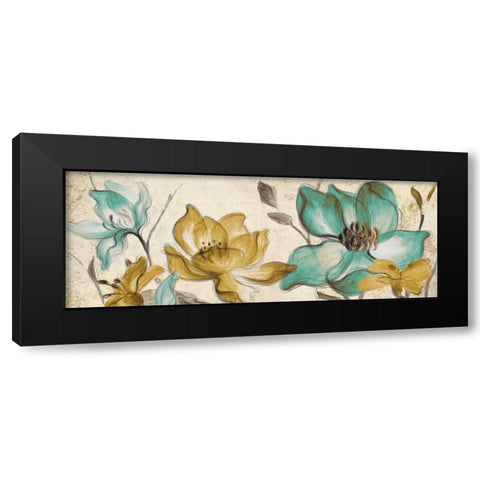 Whisper of Teal Panel II Black Modern Wood Framed Art Print with Double Matting by Loreth, Lanie