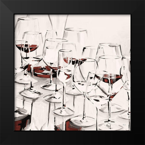 Glasses Half Full I Black Modern Wood Framed Art Print by French-Roussia, Heather A.