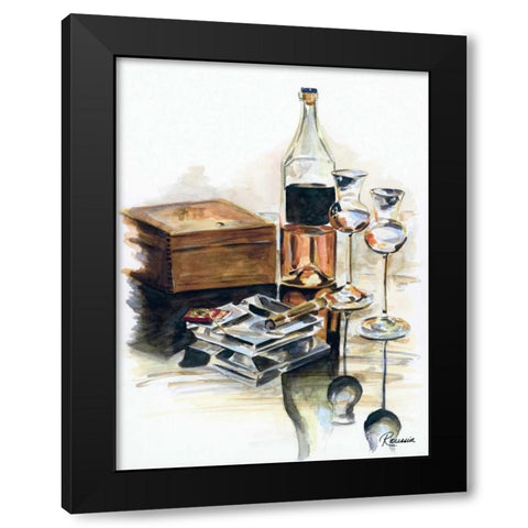 A Good Night Black Modern Wood Framed Art Print with Double Matting by French-Roussia, Heather