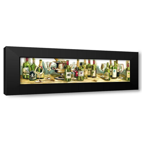 Wine and Champagne Panel Black Modern Wood Framed Art Print by French-Roussia, Heather A.