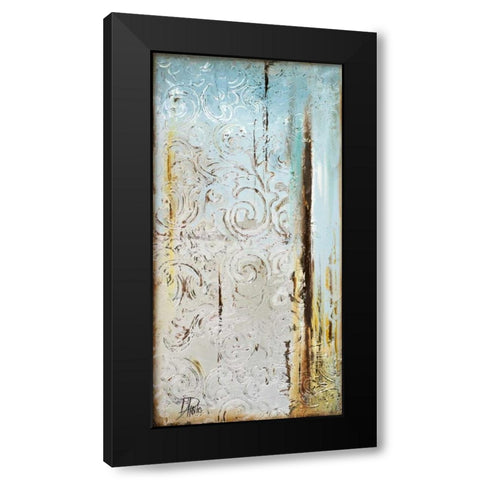 Blue Silver I Black Modern Wood Framed Art Print by Pinto, Patricia