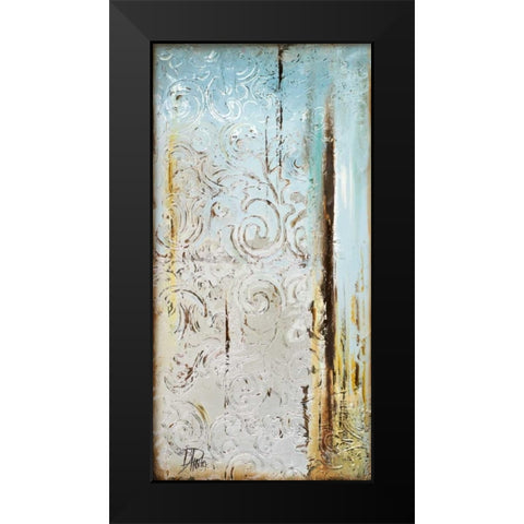 Blue Silver I Black Modern Wood Framed Art Print by Pinto, Patricia