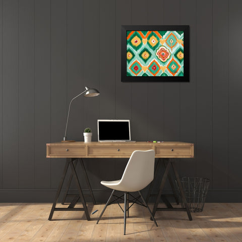 Tropical Ikat I Black Modern Wood Framed Art Print by Pinto, Patricia
