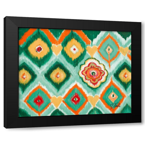 Tropical Ikat I Black Modern Wood Framed Art Print with Double Matting by Pinto, Patricia