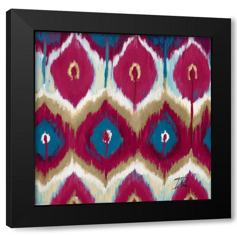 Red Tropical Ikat II Black Modern Wood Framed Art Print by Pinto, Patricia