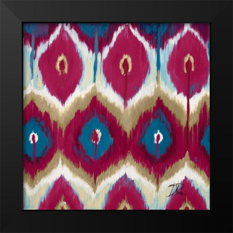 Red Tropical Ikat II Black Modern Wood Framed Art Print by Pinto, Patricia