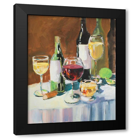 Wine Party Black Modern Wood Framed Art Print by Slivka, Jane