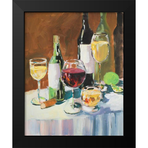 Wine Party Black Modern Wood Framed Art Print by Slivka, Jane