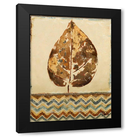 Chevron Leaf I Black Modern Wood Framed Art Print by Pinto, Patricia