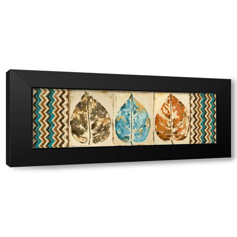 Chevron Leaves Panel II Black Modern Wood Framed Art Print with Double Matting by Pinto, Patricia