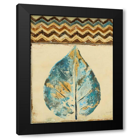 Chevron Leaf II Black Modern Wood Framed Art Print by Pinto, Patricia