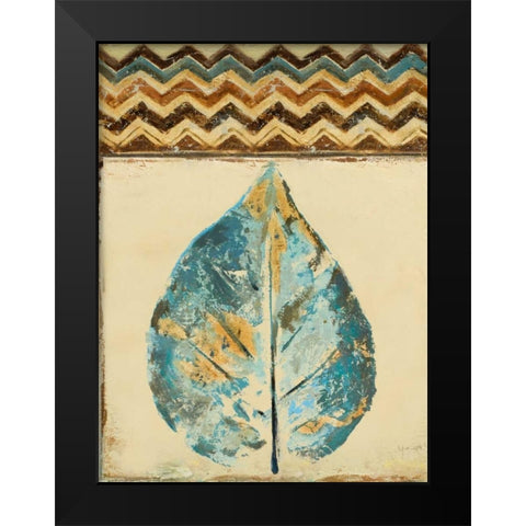Chevron Leaf II Black Modern Wood Framed Art Print by Pinto, Patricia