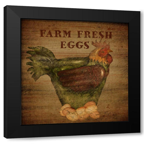 Farm Fresh Eggs Black Modern Wood Framed Art Print by Albert, Beth
