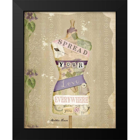 Spread Your Love Black Modern Wood Framed Art Print by Albert, Beth
