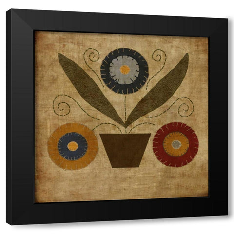 American Penny Rug II Black Modern Wood Framed Art Print by Albert, Beth