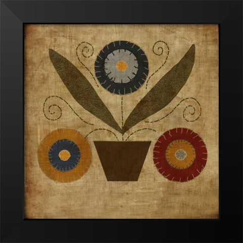 American Penny Rug II Black Modern Wood Framed Art Print by Albert, Beth