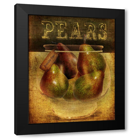 Pears Black Modern Wood Framed Art Print by Albert, Beth