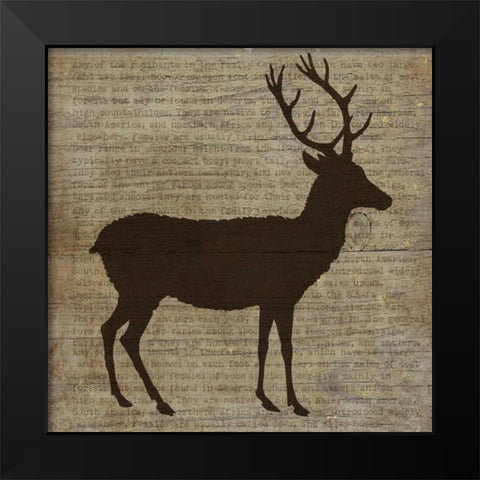 Deer Black Modern Wood Framed Art Print by Albert, Beth