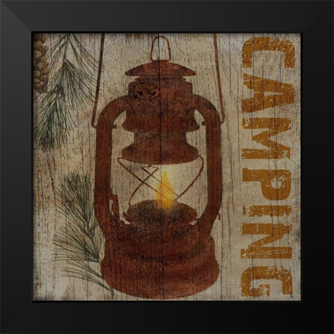 Camping Black Modern Wood Framed Art Print by Albert, Beth