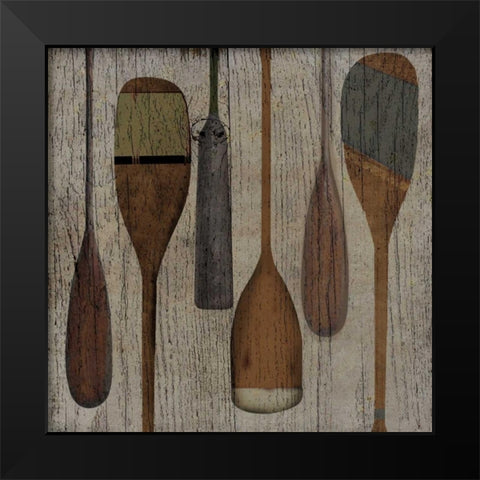 Lake Oars II Black Modern Wood Framed Art Print by Albert, Beth