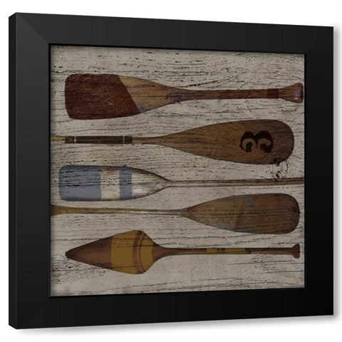 Lake Oars III Black Modern Wood Framed Art Print by Albert, Beth