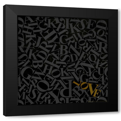 Love II Black Modern Wood Framed Art Print by Drotz, Dallas