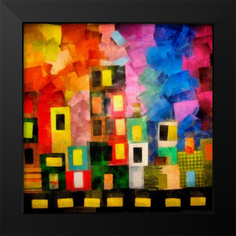 Night City Black Modern Wood Framed Art Print by Calkins, Michelle