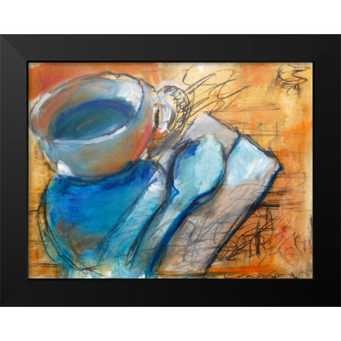 Morning Cup Black Modern Wood Framed Art Print by Hoffman, Kate